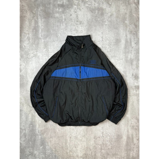 Vintage 90s Umbro Embroidered Logo Two Tone Nylon Windbreaker Jacket Size XL