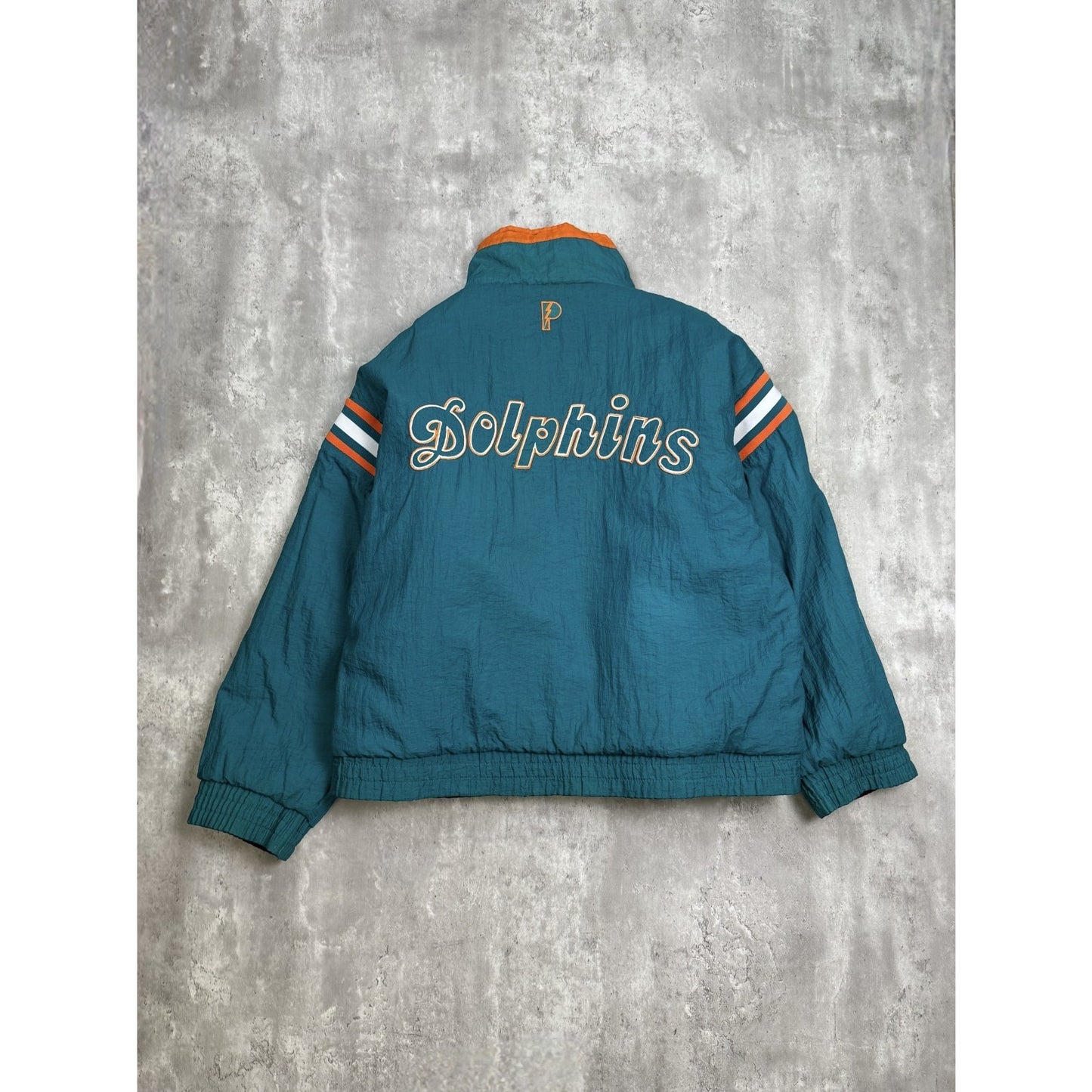Vintage 90s Miami Dolphins NFL Reversible Insualted Full Zip Jacket Size 2XL
