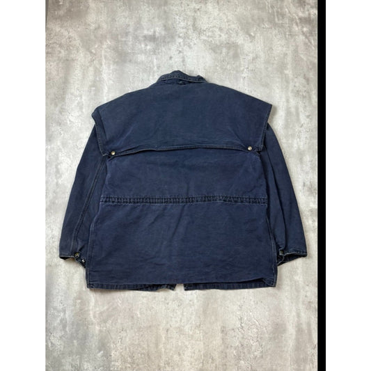 Vintage 90s Carhartt Blanket Lined Canvas Workwear Duster Jacket Size 2XL