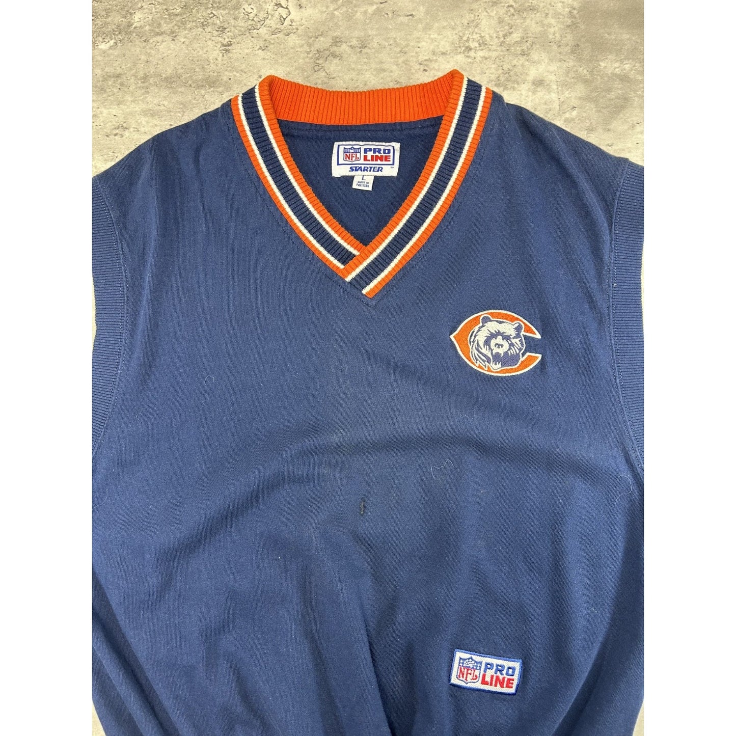Vintage 90s Chicago Bears NFL Starter Sleeveless Sweatshirt Size Large