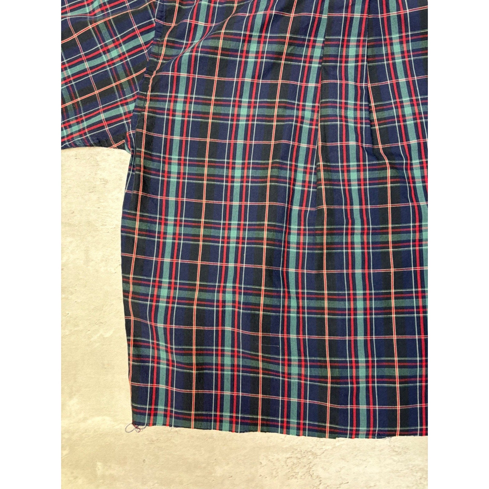 Vintage Eddie Bauer Plaid Cropped Single Pocket Button Up Shirt Size Medium