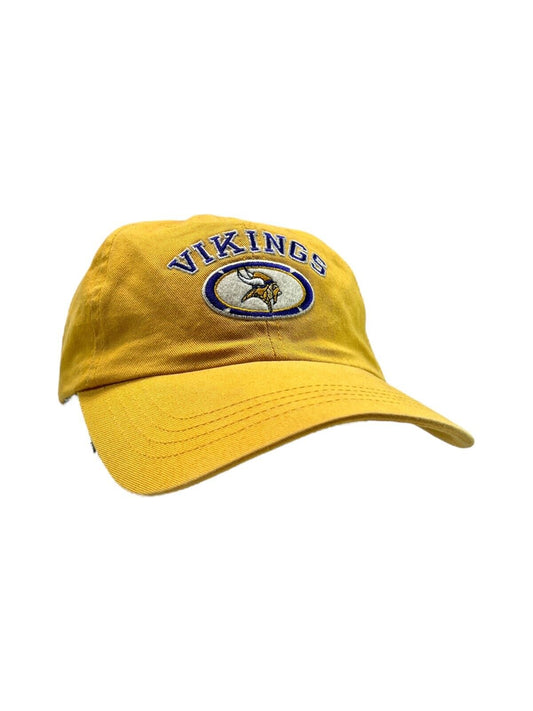 Vintage 90s Minnesota Vikings NFL Logo Athletic Strapback Hat OSFA Yellow