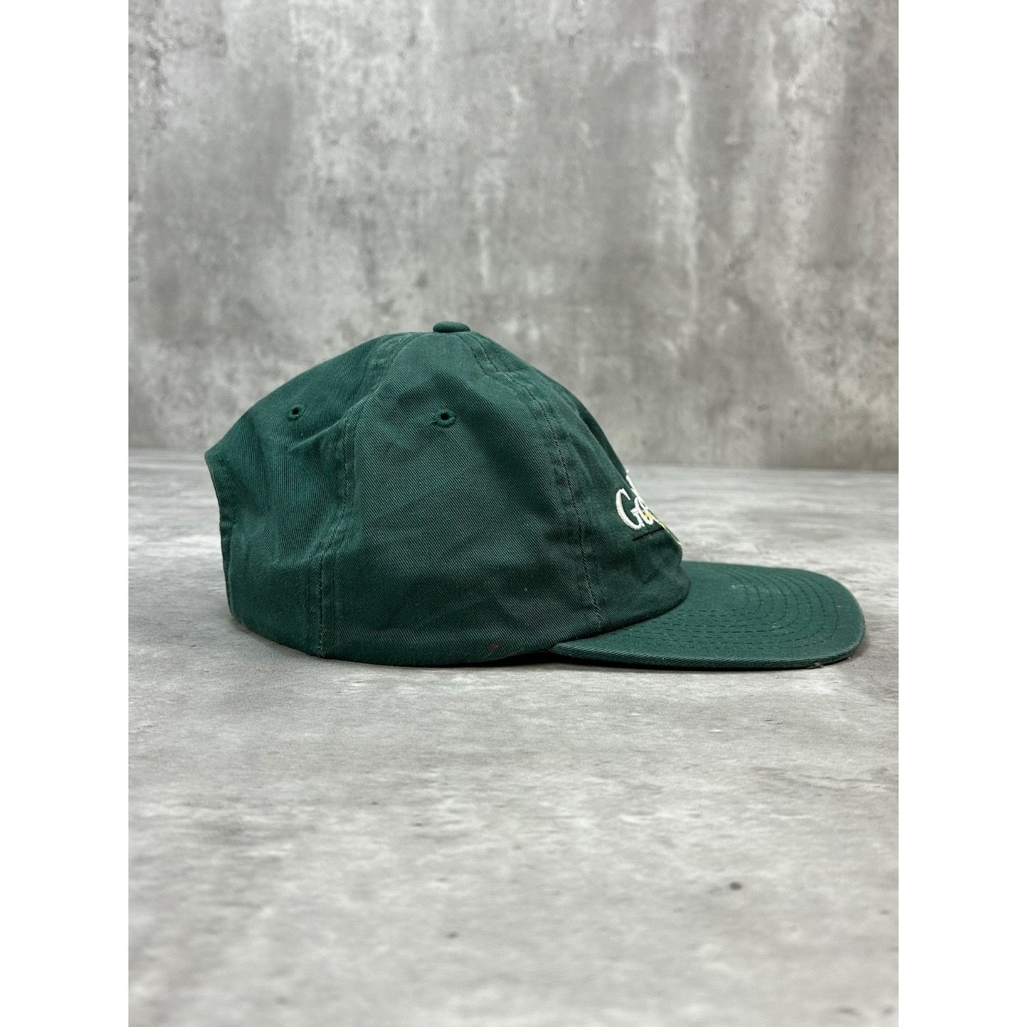 Vintage Gone Fishin' Embroidered Spellout Strapback Hat OSFA