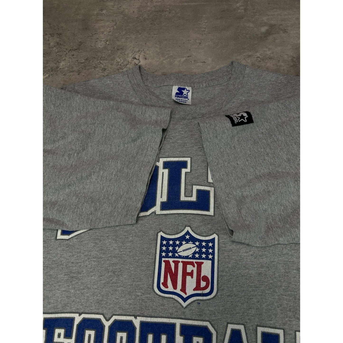 Vintage 90s Indianapolis Colts NFL Starter Spellout Football T-Shirt Size Large