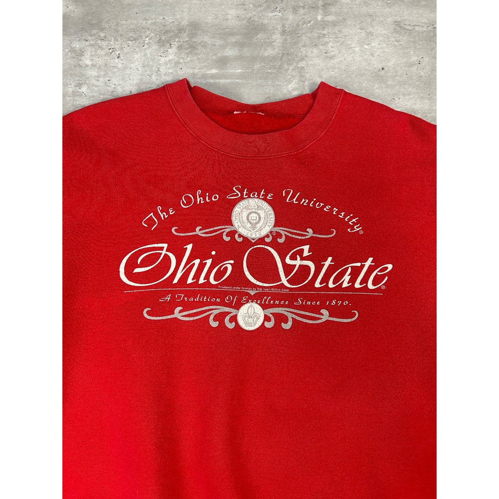 Vintage 90s Ohio State Buckeyes NCAA Graphic Spellout Sweatshirt Size Large