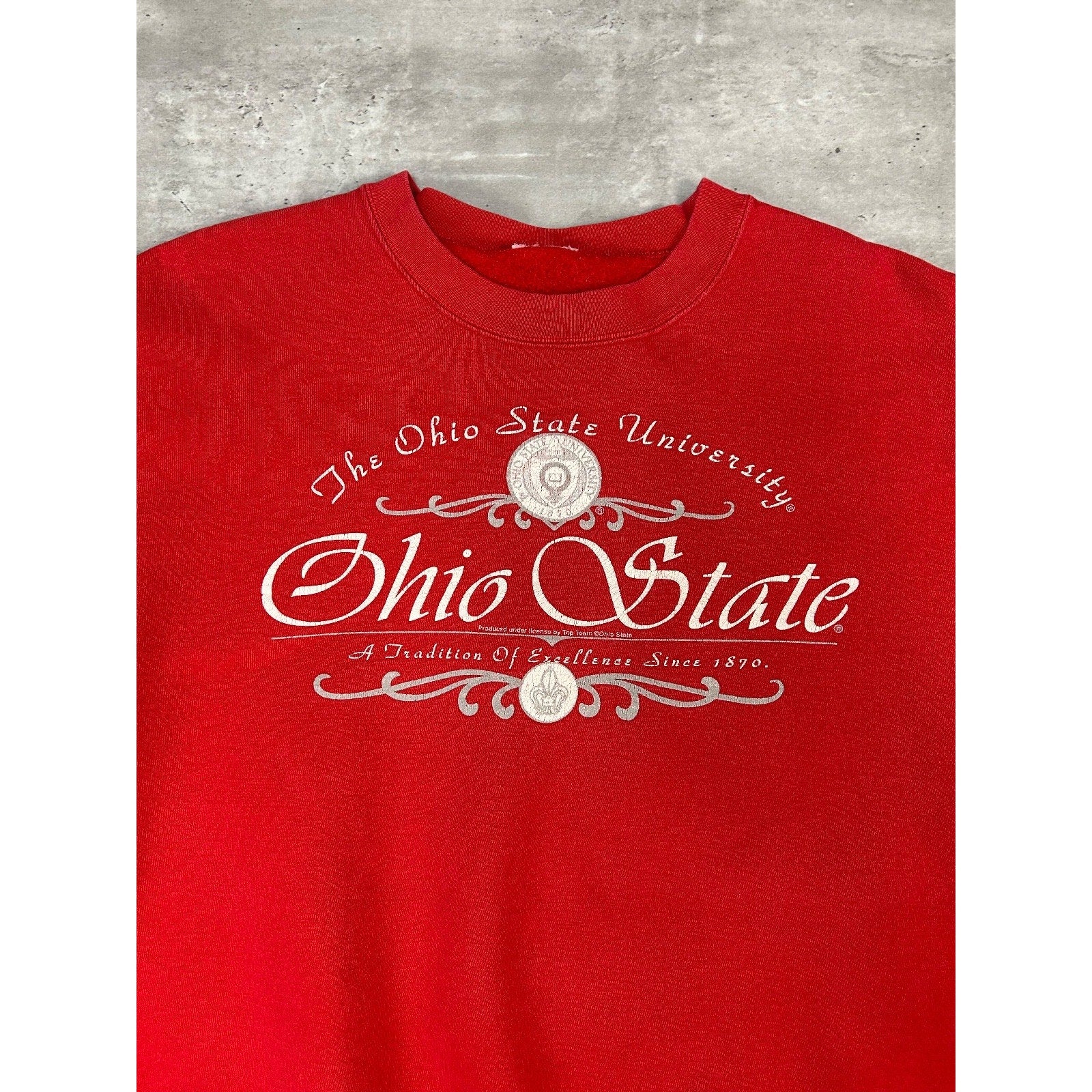 Vintage 90s Ohio State Buckeyes NCAA Graphic Spellout Sweatshirt Size Large