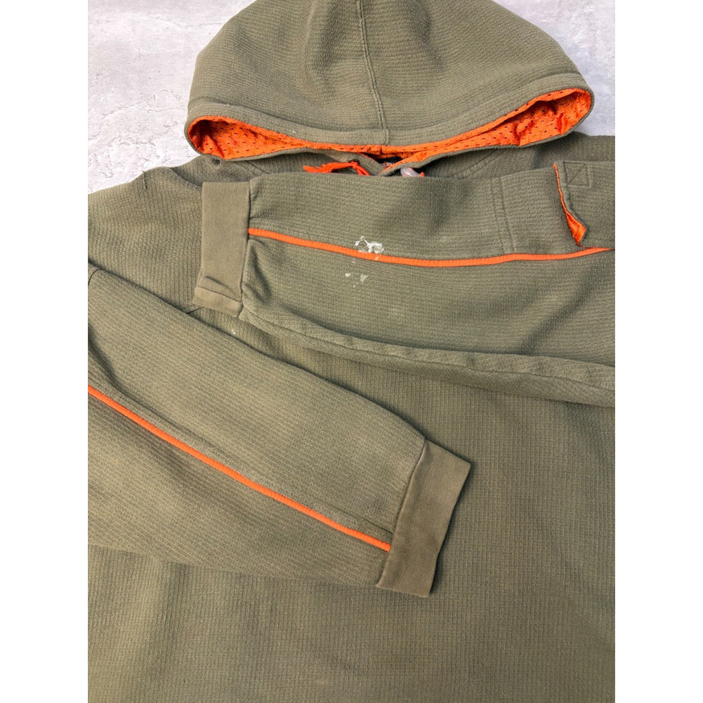 Vintage Malahu Blank Earth Tone Pullover Hooded Sweatshirt Size Large