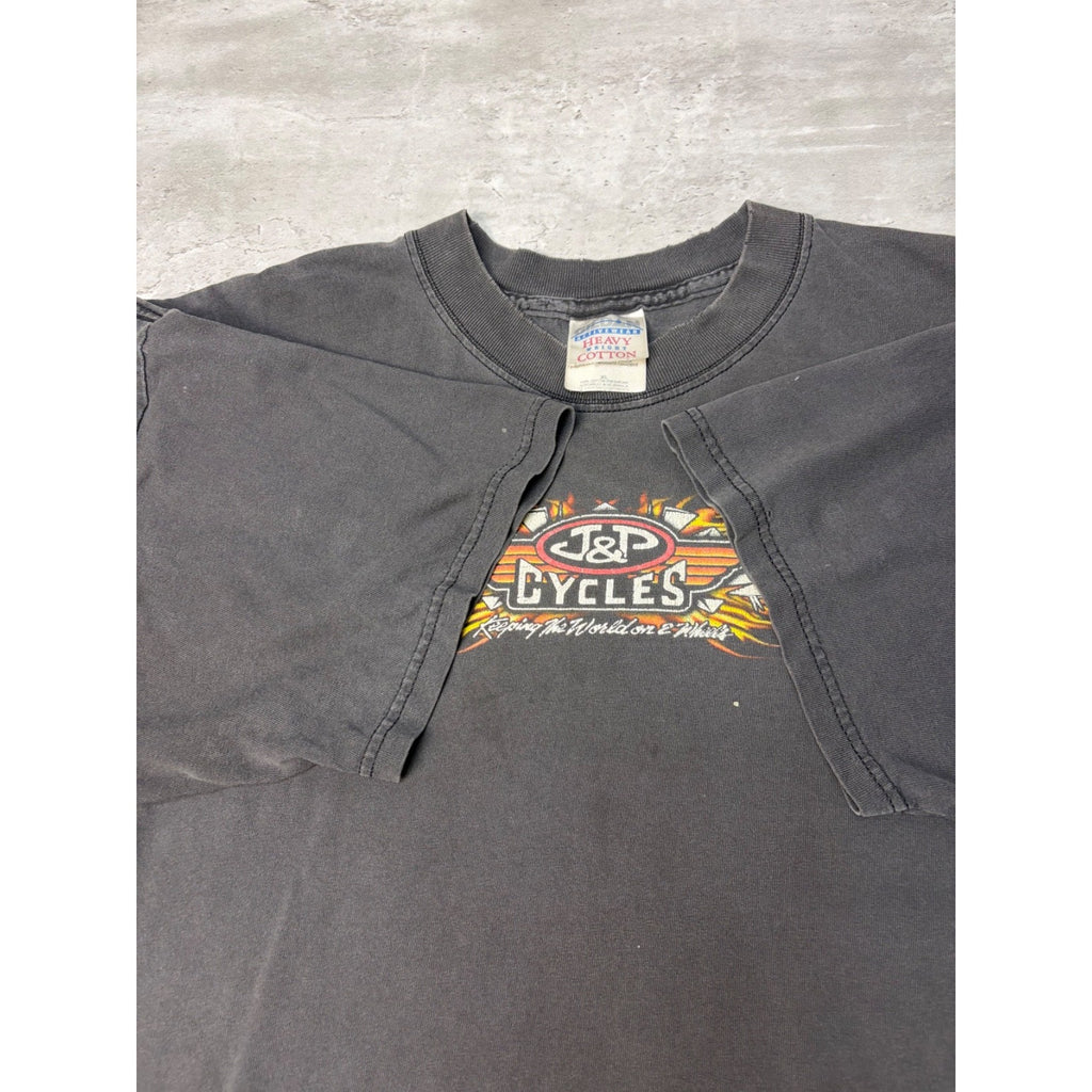 Vintage 2002 J&P Cycles Bike Week Spellout Graphic T-Shirt Size XL