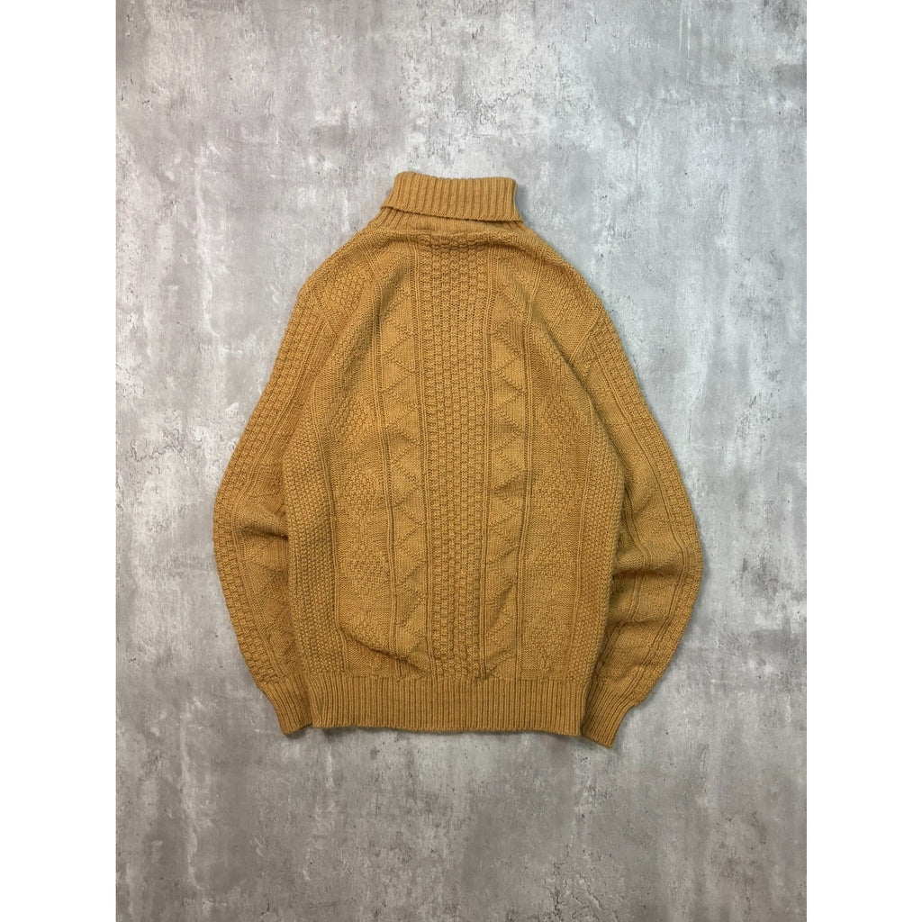 Vintage 80s Tommy Knight Cable Knit Turtle Neck Pullover Sweater Size Large