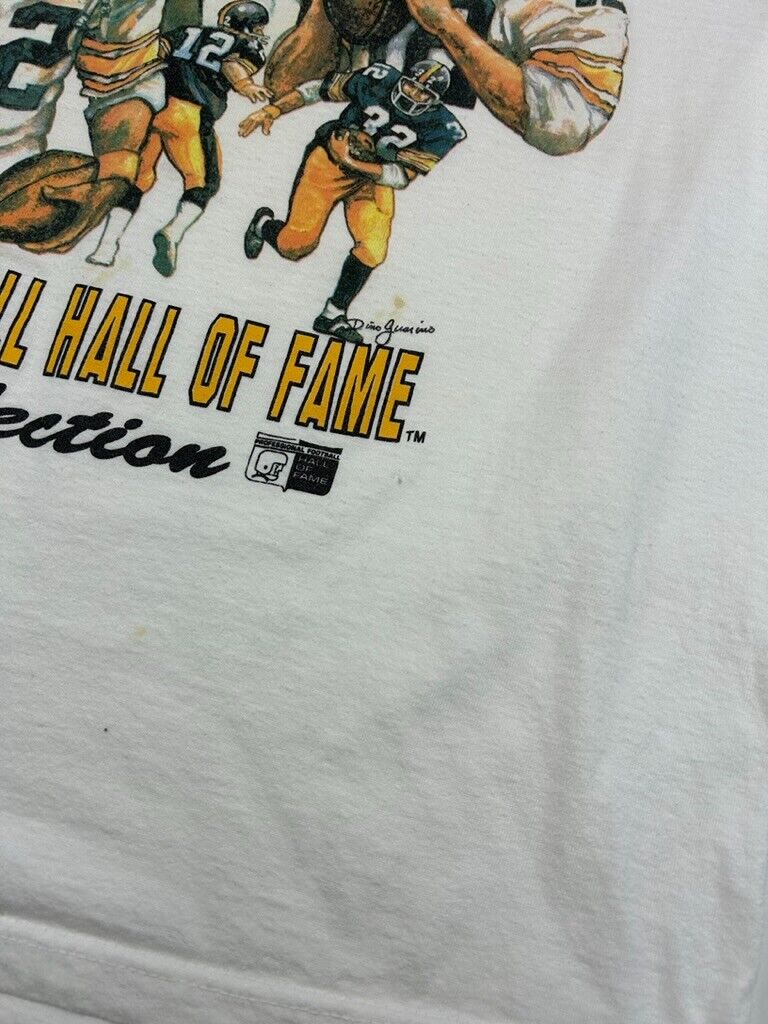 Vintage Pittsburgh Steelers NFL Hall Of Fame Caricature Graphic T-Shirt Sz Large