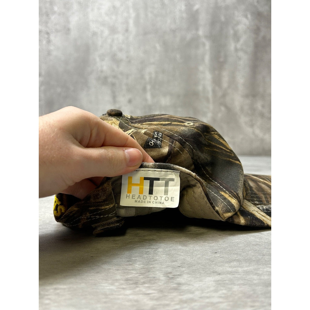 Vintage Gorilla Nuts Embroidered Logo Hunting Camo Strapback Hat OSFA