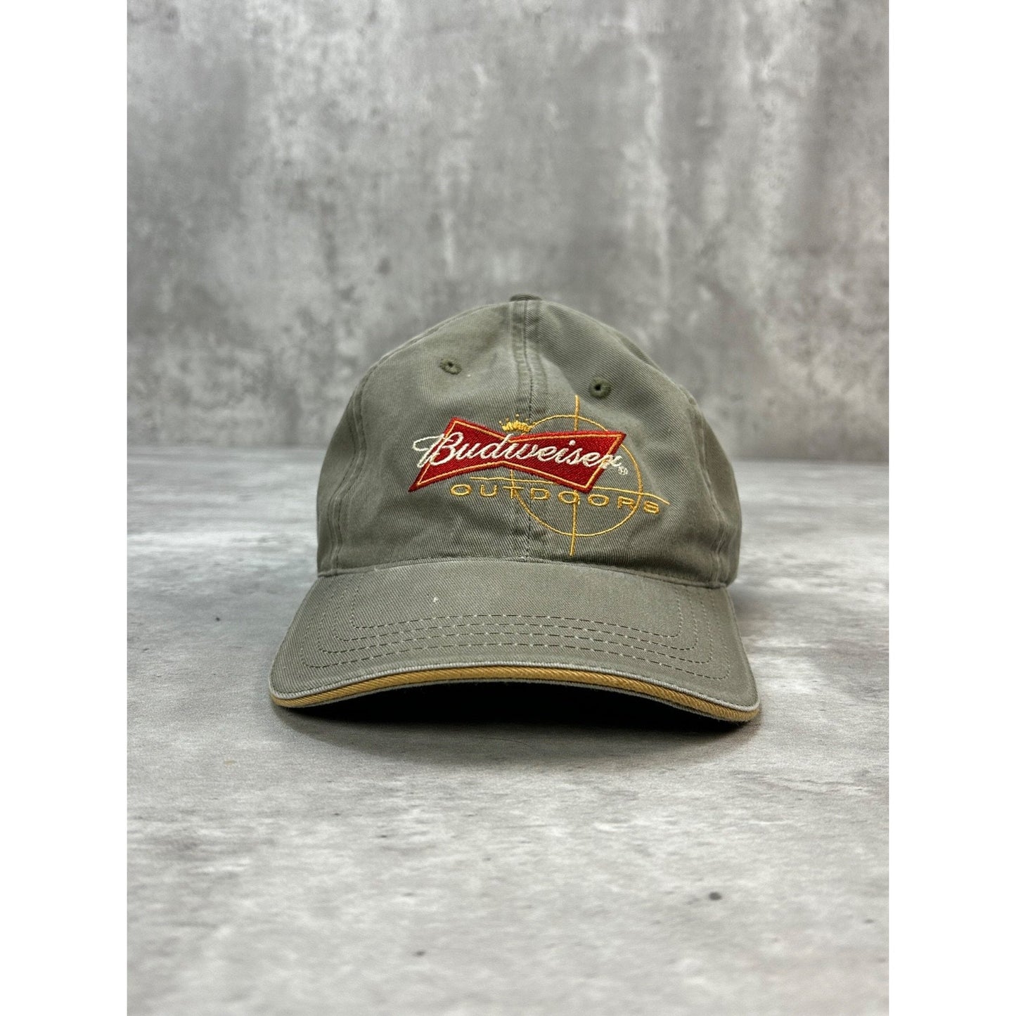 Vintage Budweiser Outdoors Embroidered Logo Beer Promo Strapback Hat OSFA