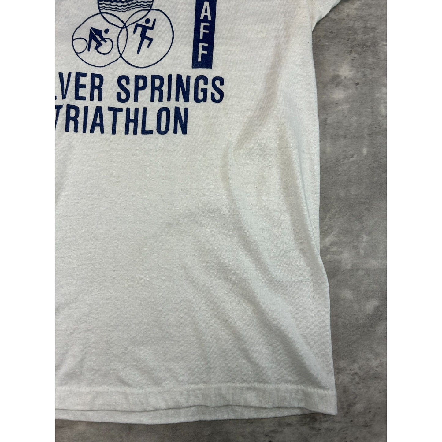 Vintage 1980s 2nd Annual Silver Springs Triathlon Ringer T-Shirt Size Small