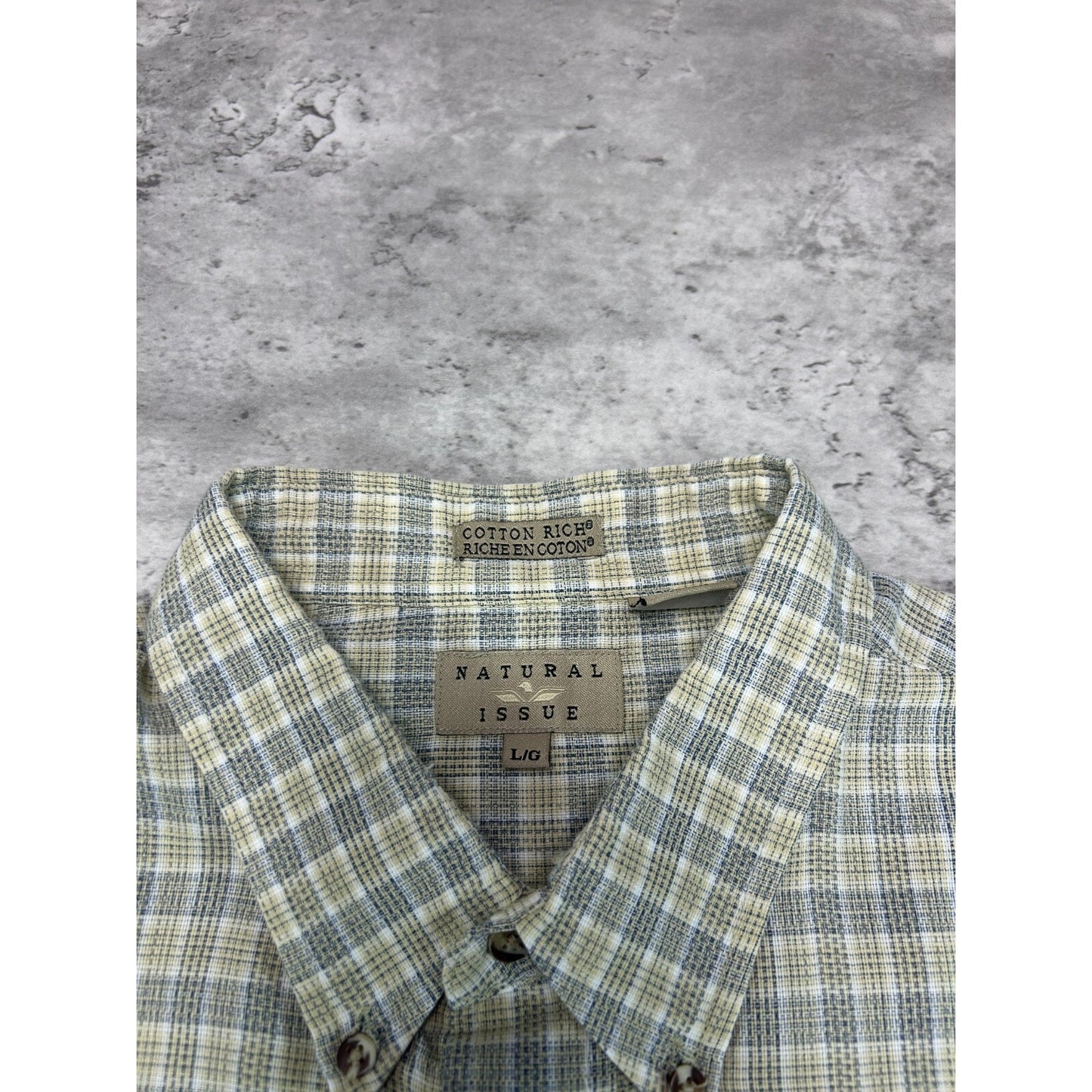 Vintage Natural Issue Plaid Single Pocket Cropped Button Up Shirt Size Large