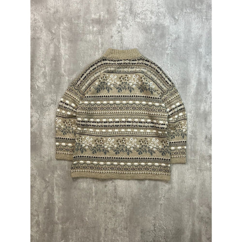 90s Bugle Boy For Her Abstract Striped Pullover Ribbed Knit Sweater Sz Womens L