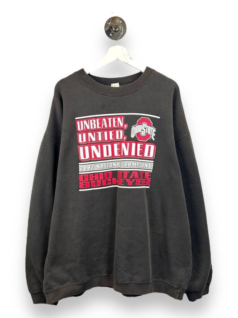 Vtg 2002 Ohio State Buckeyes NCAA Undefeated National Champs Sweatshirt Sz 2XL