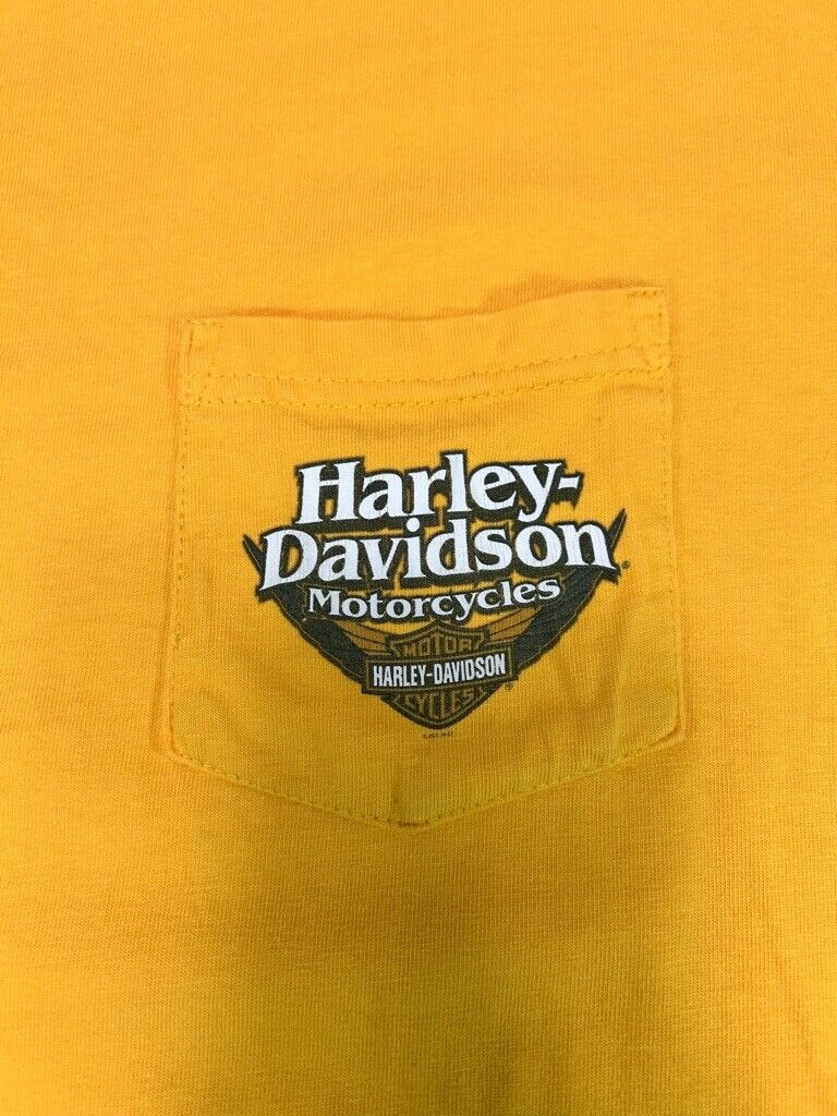 Harley Davidson Motorcycles Michigan Spell Out Graphic T-Shirt Size 2XL Yellow