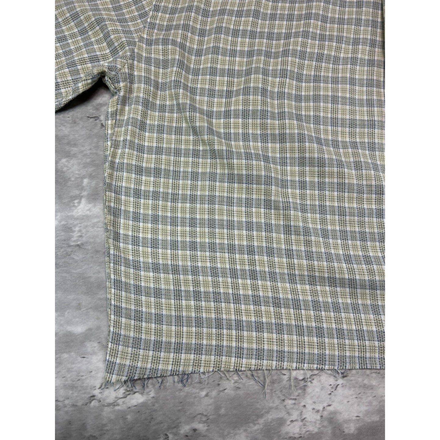 Vintage Natural Issue Plaid Single Pocket Cropped Button Up Shirt Size Large