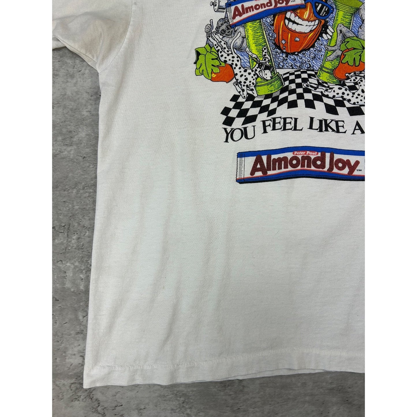 Vintage 1991 Almond Joy Sometimes You Feel Like A Nut Cartoon T-Shirt Size XL