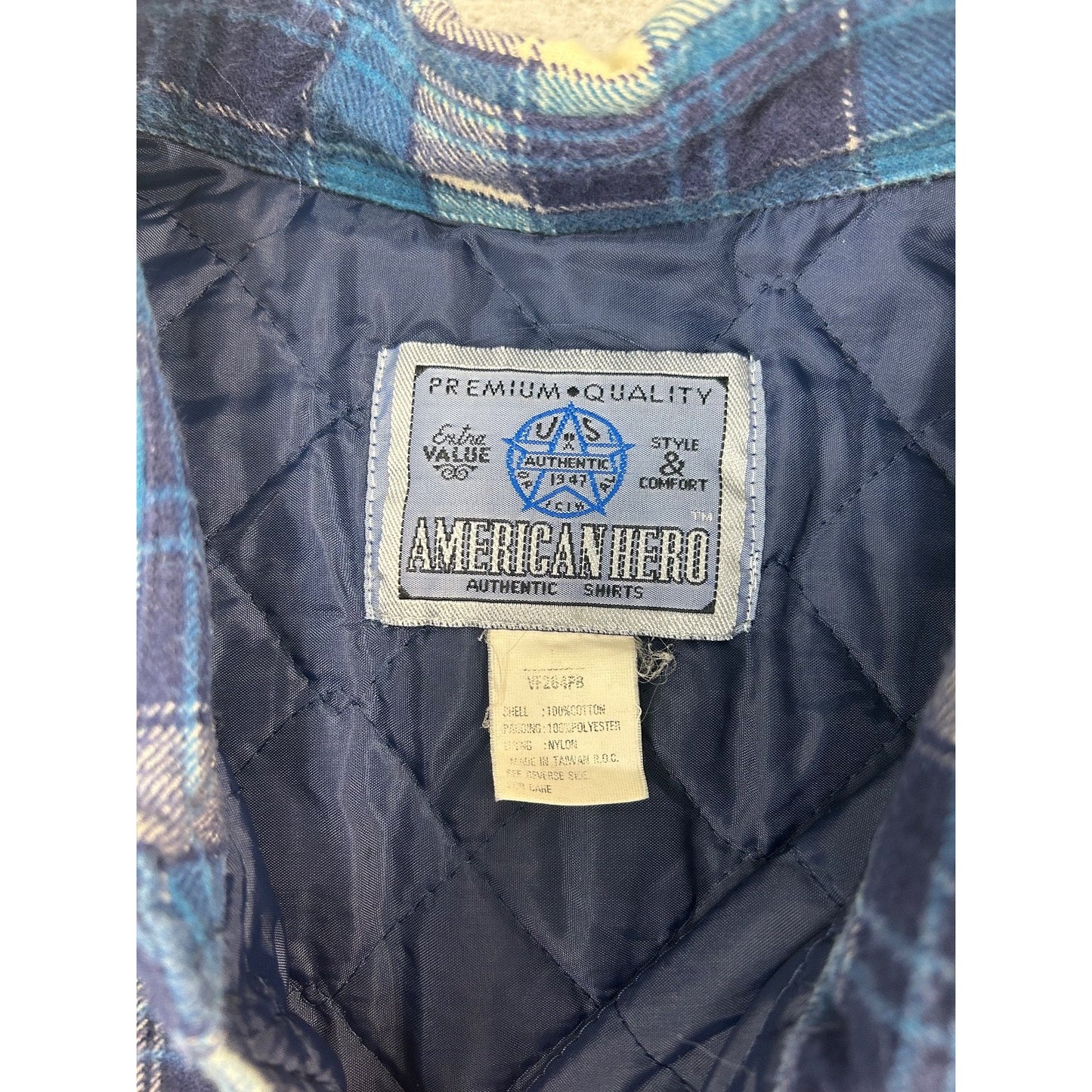 Vintage 90s Quilted Lined Plaid Double Pocket Jacket Size Large