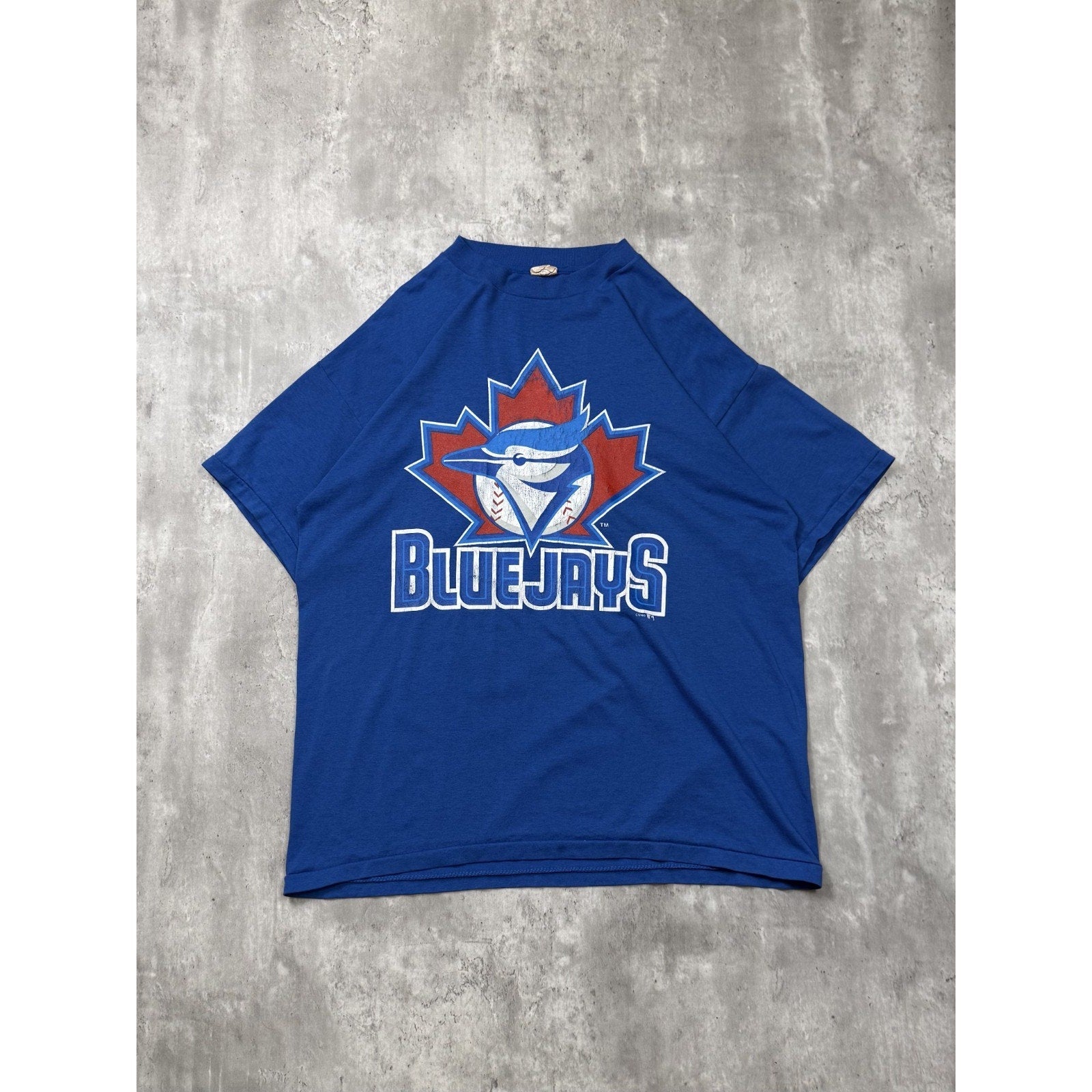 Vintage Toronto Blue Jays MLB Spellout Logo Graphic Baseball T-Shirt Size Large