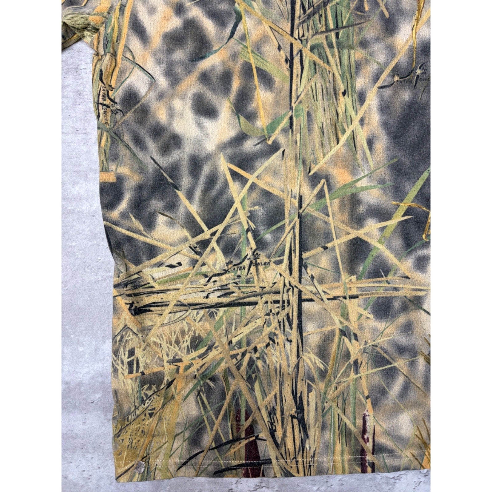 Vintage 90s Water Fowler Marsh Camo Hunting Long Sleeve T-Shirt Size XL