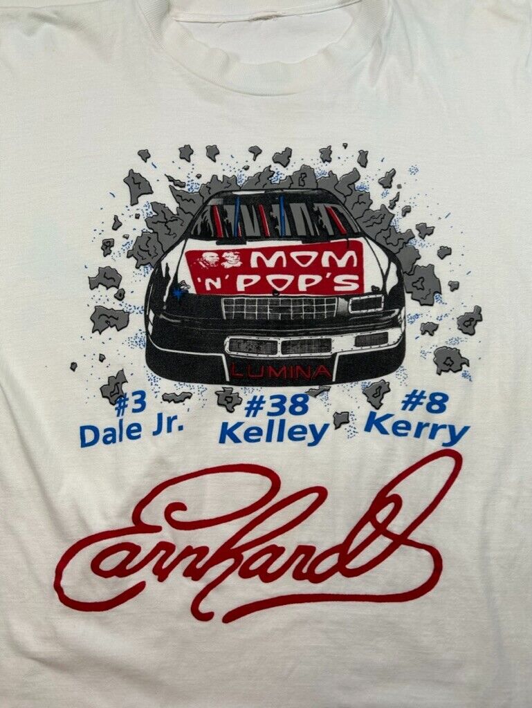 Vintage 90s Dale Earnhardt Jr #3 Nascar Mom And Pops Racing T-Shirt Size Large