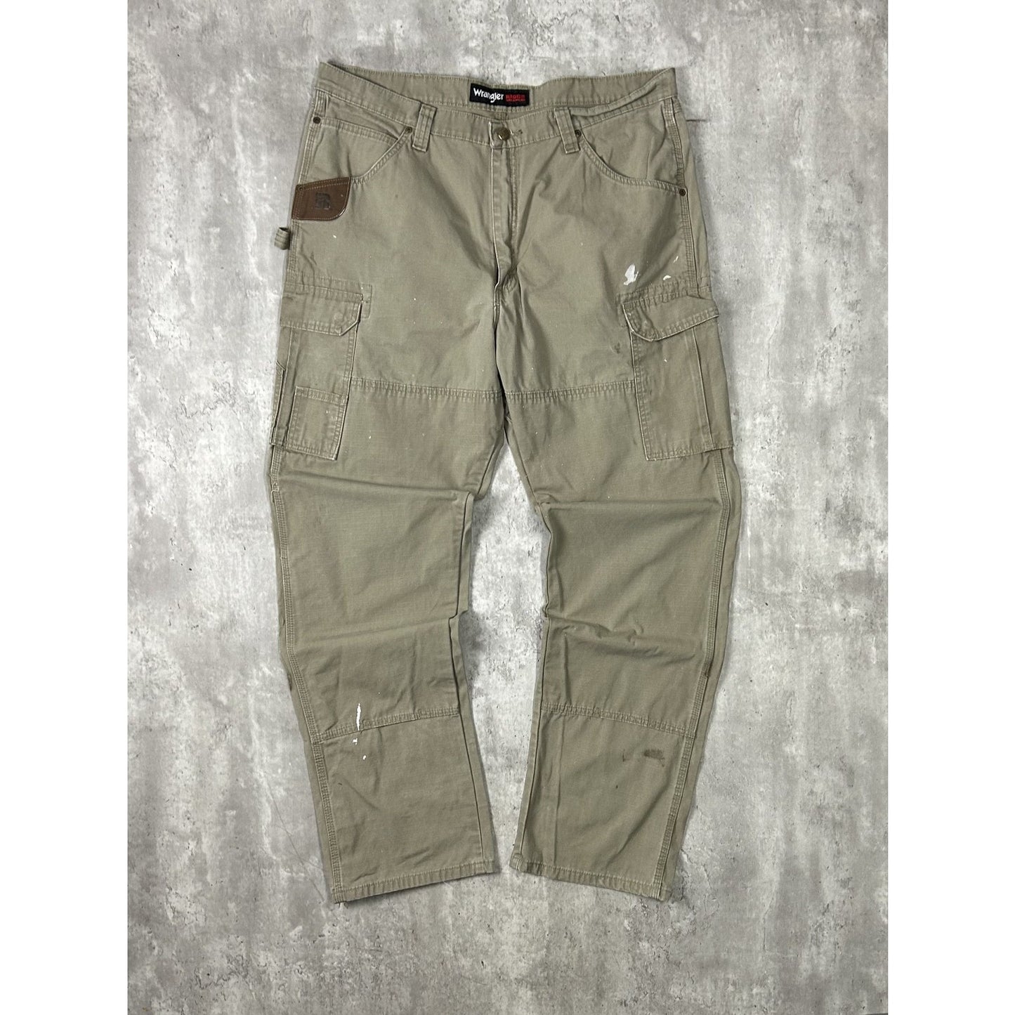 Vintage Wrangler Riggs Canvas Ripstop Double Knee Cargo Pants Size 41