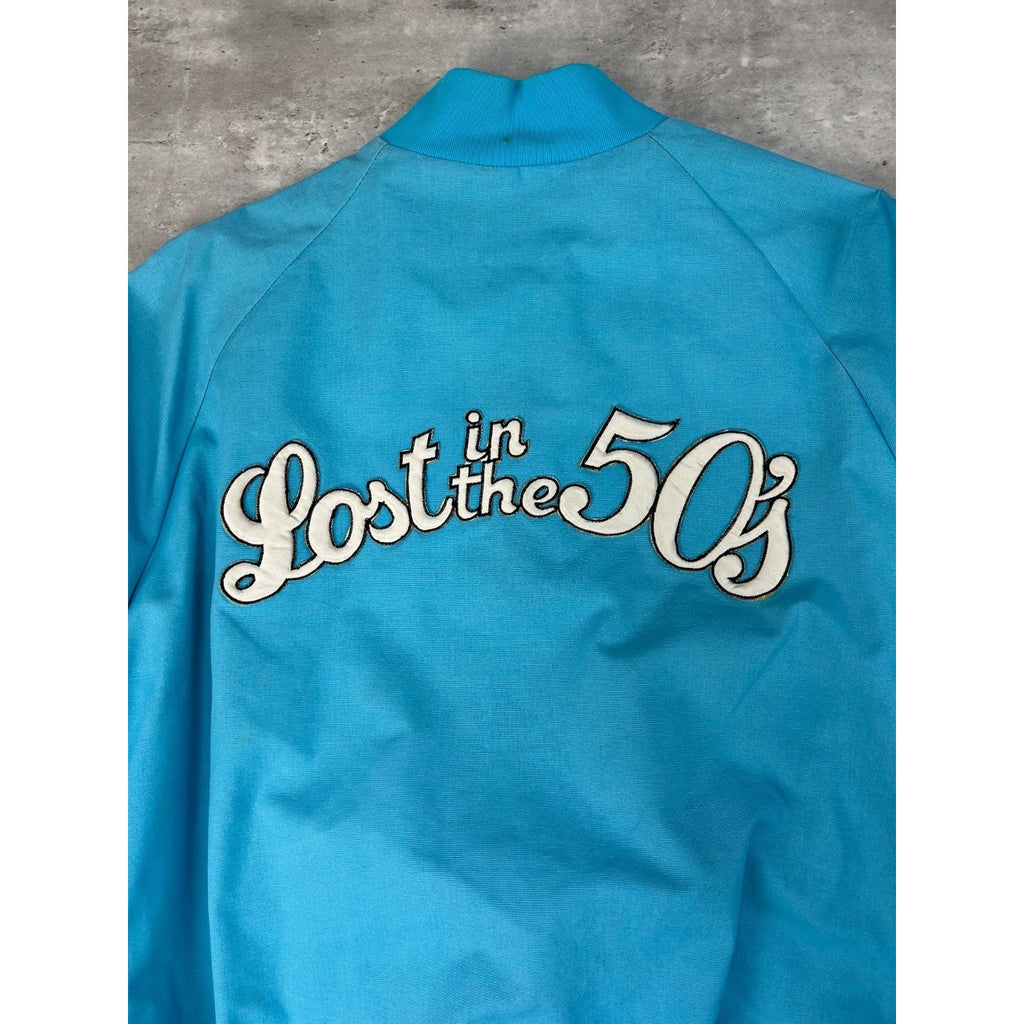 Vintage 80s/90s Lost In The 50s Embroidered Bomber Jacket Size Large