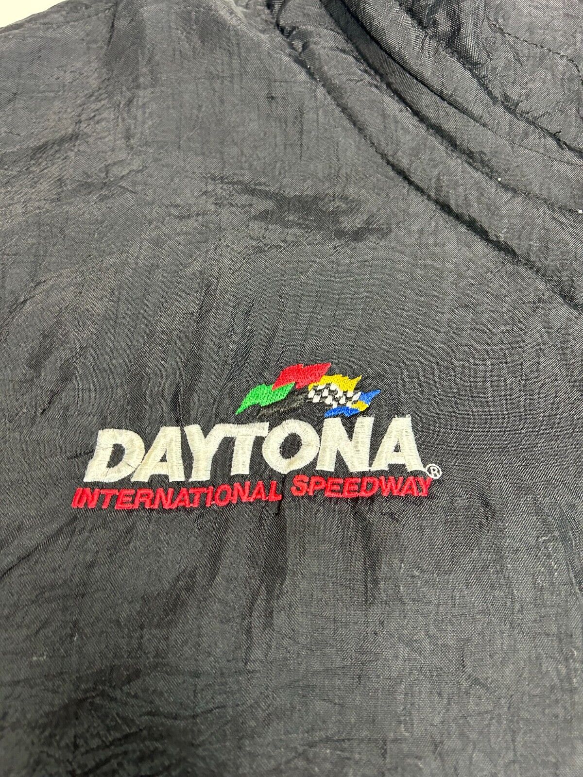 Vintage 90s Nascar Daytona Speedway Embroidered Nylon Windbreaker Jacket Sz 2XL