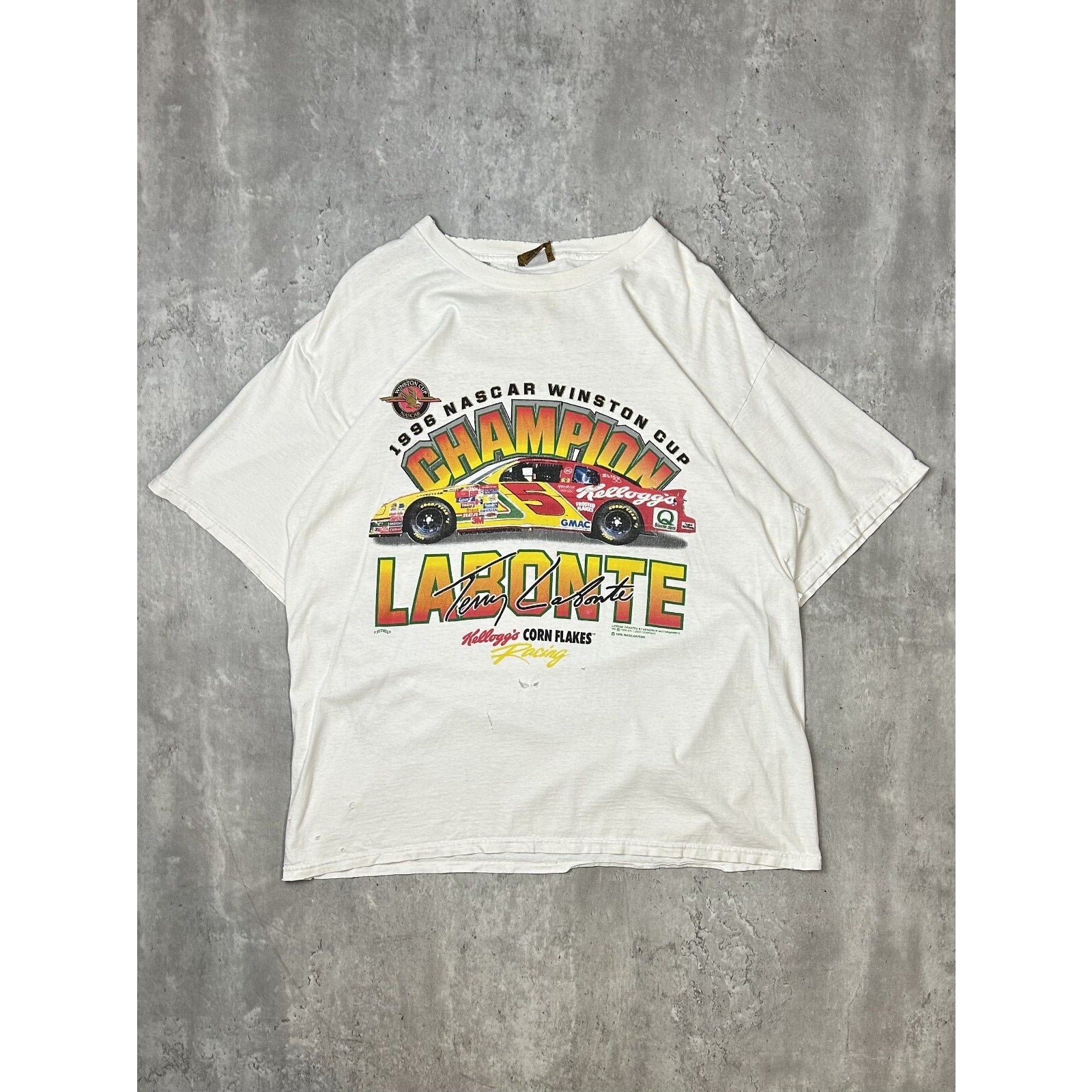 Vintage 1996 Terry Labonte #5 Nascar Winston Cup Champion T-Shirt Size XL White