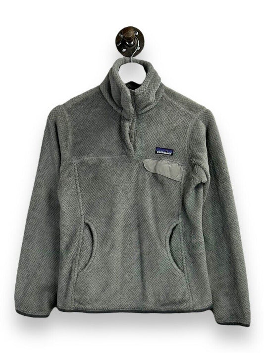 Vintage Patagonia Embroidered Logo SnapT Fleece Sweatshirt Size Small Gray