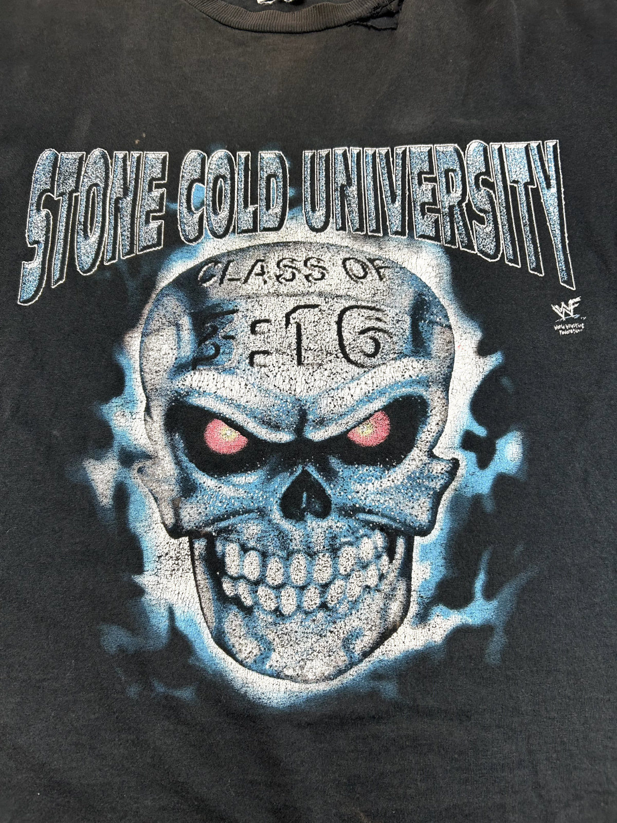 Vintage 1998 WWF Stone Cold University Wrestling Graphic T-Shirt Size Large