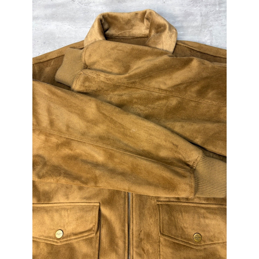 Vintage Y2K Sean John Multi Pocket Beige Bomber Jacket Size XL