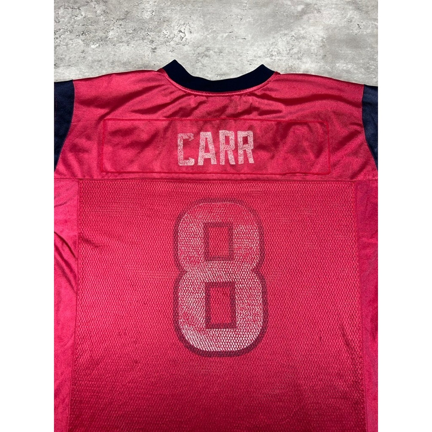 Vintage David Carr #8 Houston Texans NFL Reebok Football Jersey Size Large Red