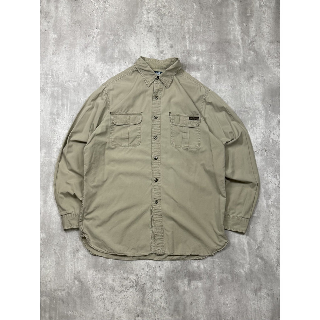 Vintage Polo Ralph Lauren Double Pocket Long Sleeve Button Up Shirt Size Large