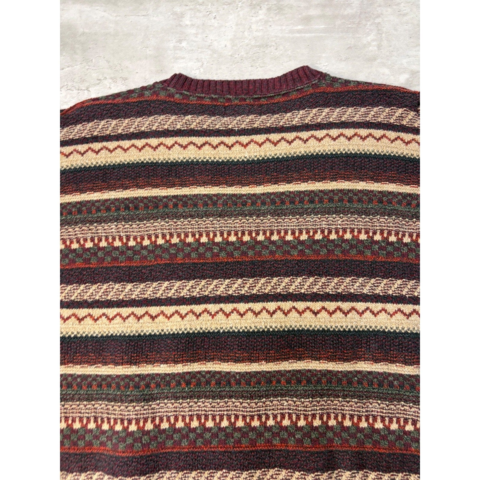 Vintage 90s St Johns Bay Abstract Striped Pullover Knit Sweater Size Large