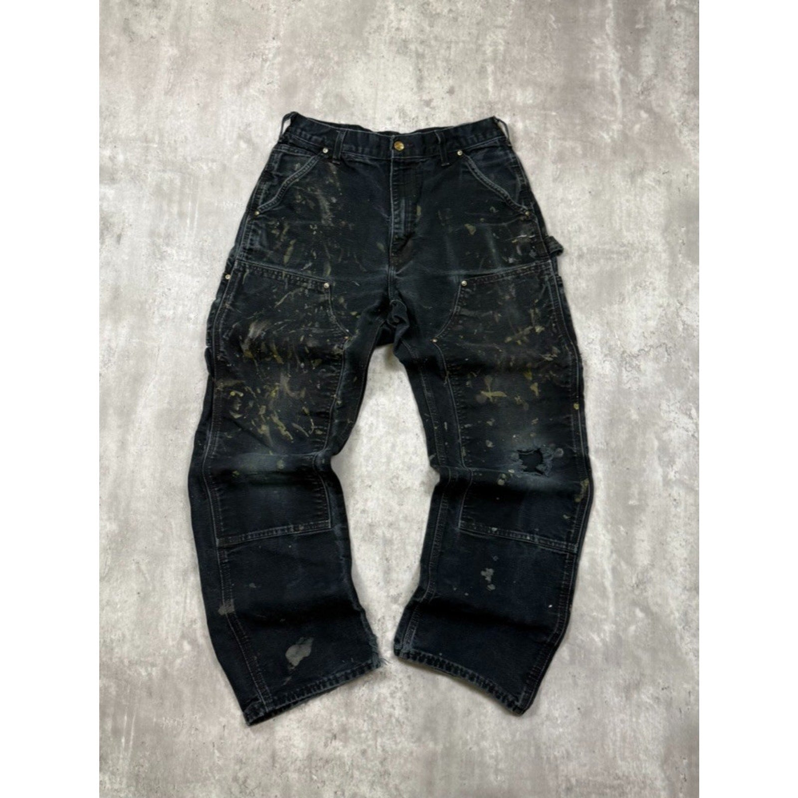 Vintage Carhartt Loose Original Fit Double Knee Carpenter Workwear Pants Size 30