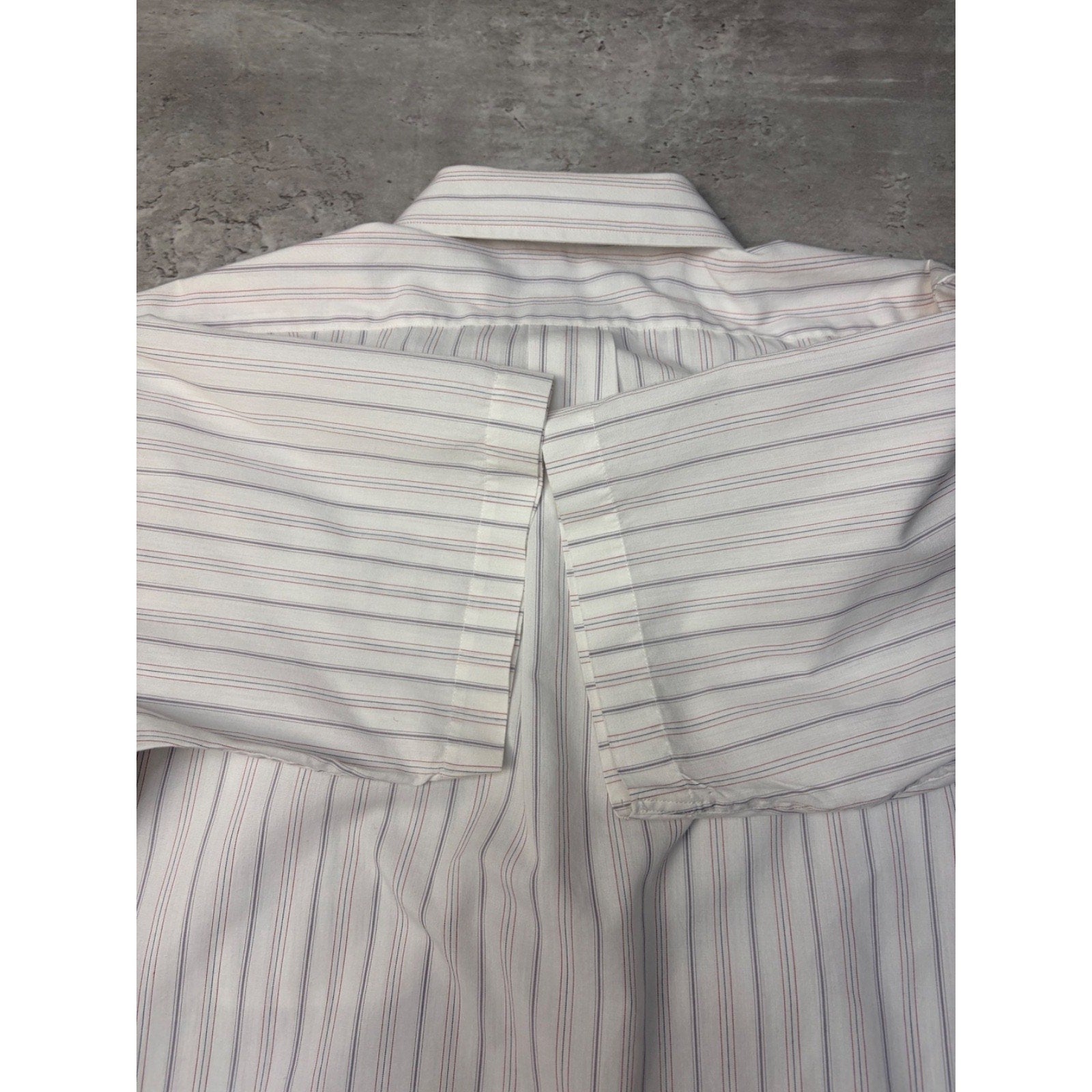 Stafford Striped Single Pocket Reworked Cropped Button Up Shirt Size Large