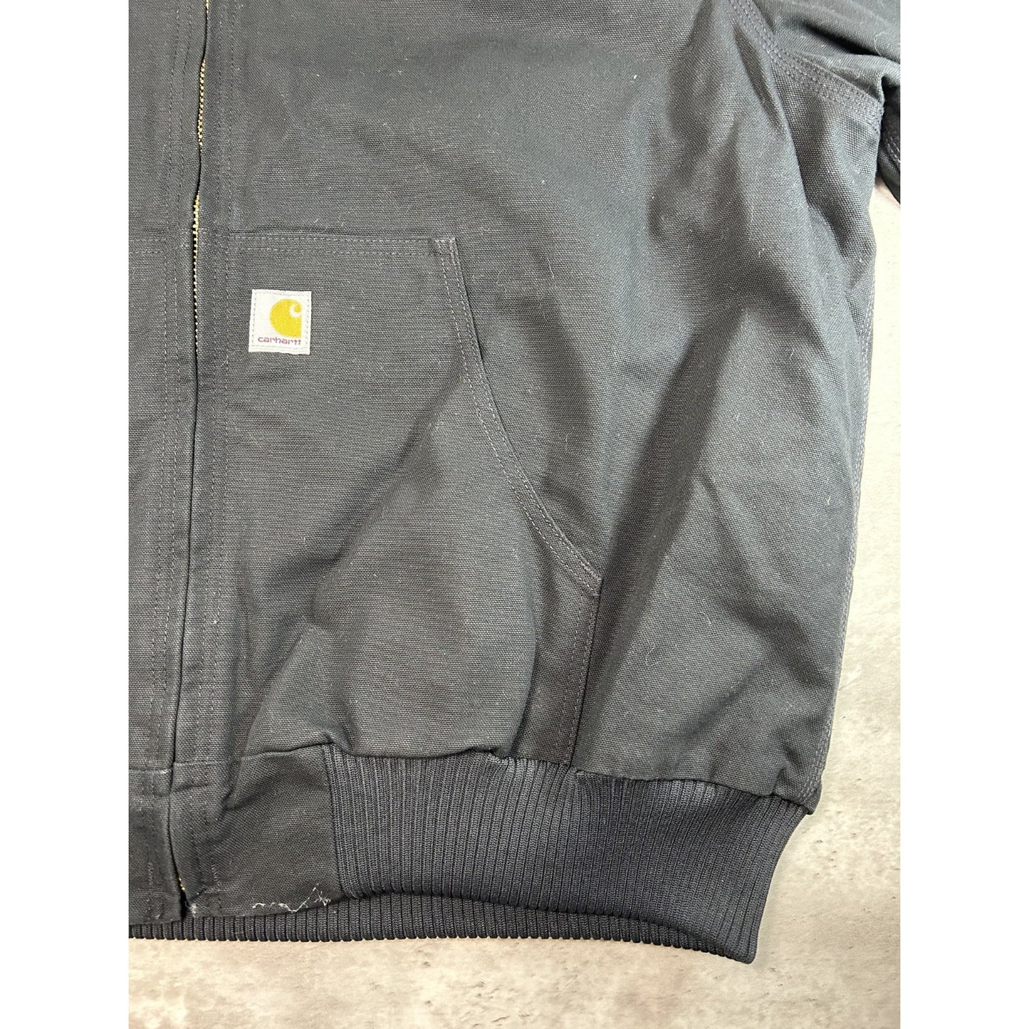 Vintage Carhartt Insulated Canvas Workwear Full Zip Active Hooded Jacket Sz 2XL