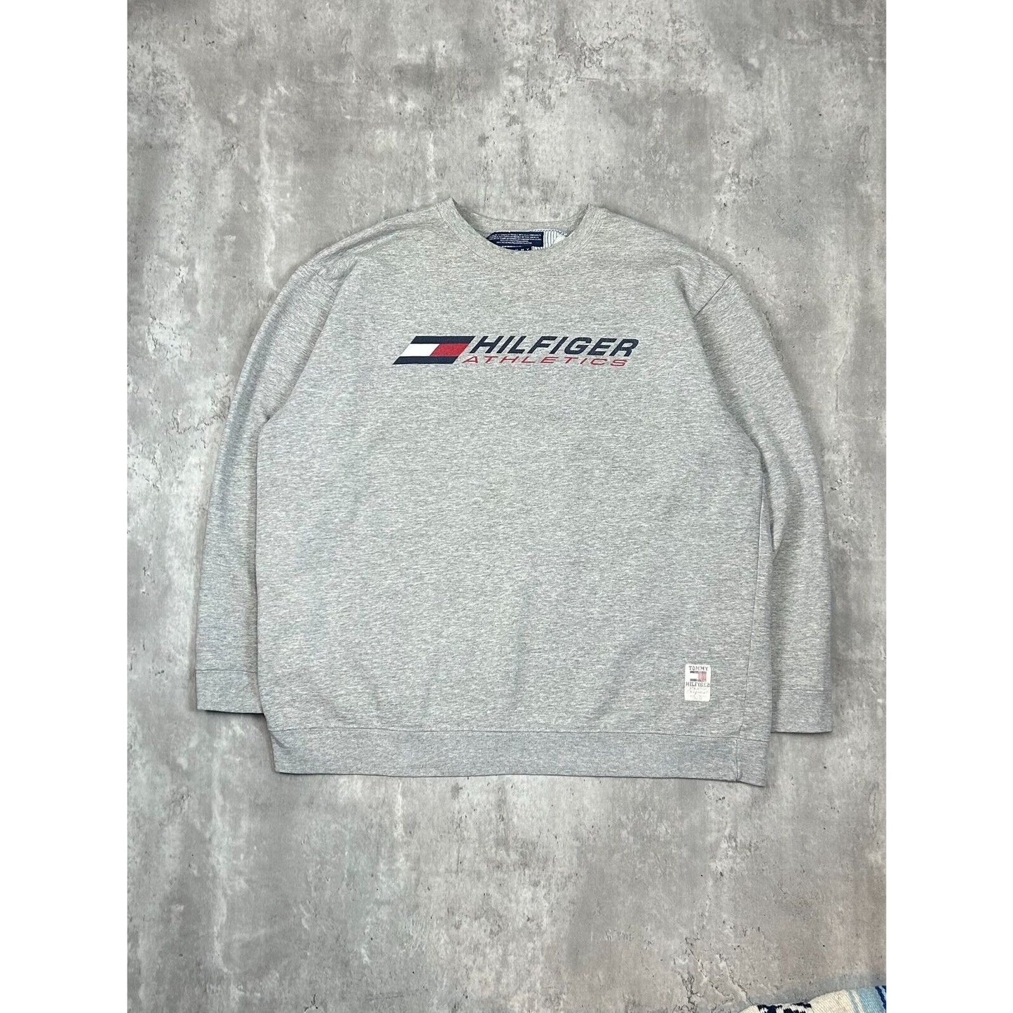 Vintage Tommy Hilfiger Athletics Spell Out Logo Graphic Sweatshirt Size XL