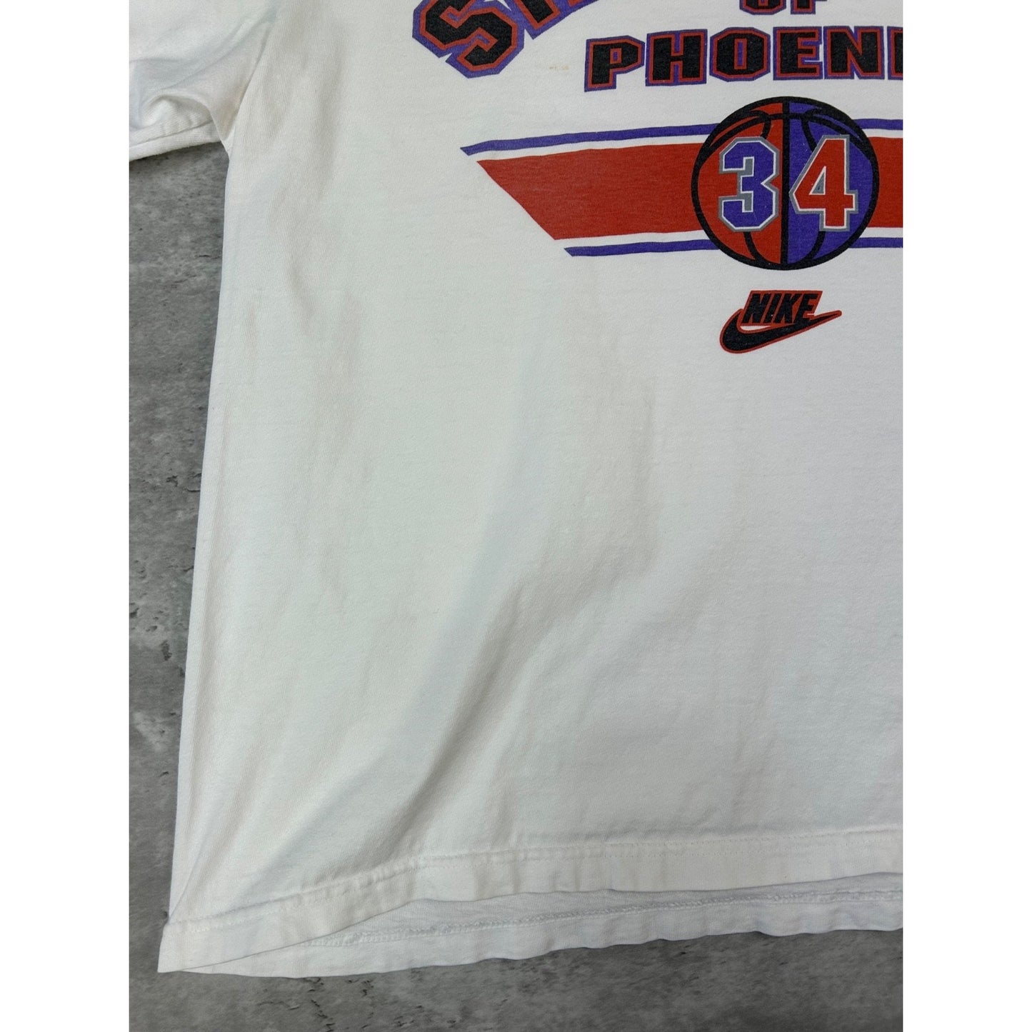 Vintage Charles Barkley #34 Phoenix Suns Nike Graphic T-Shirt Size XL White