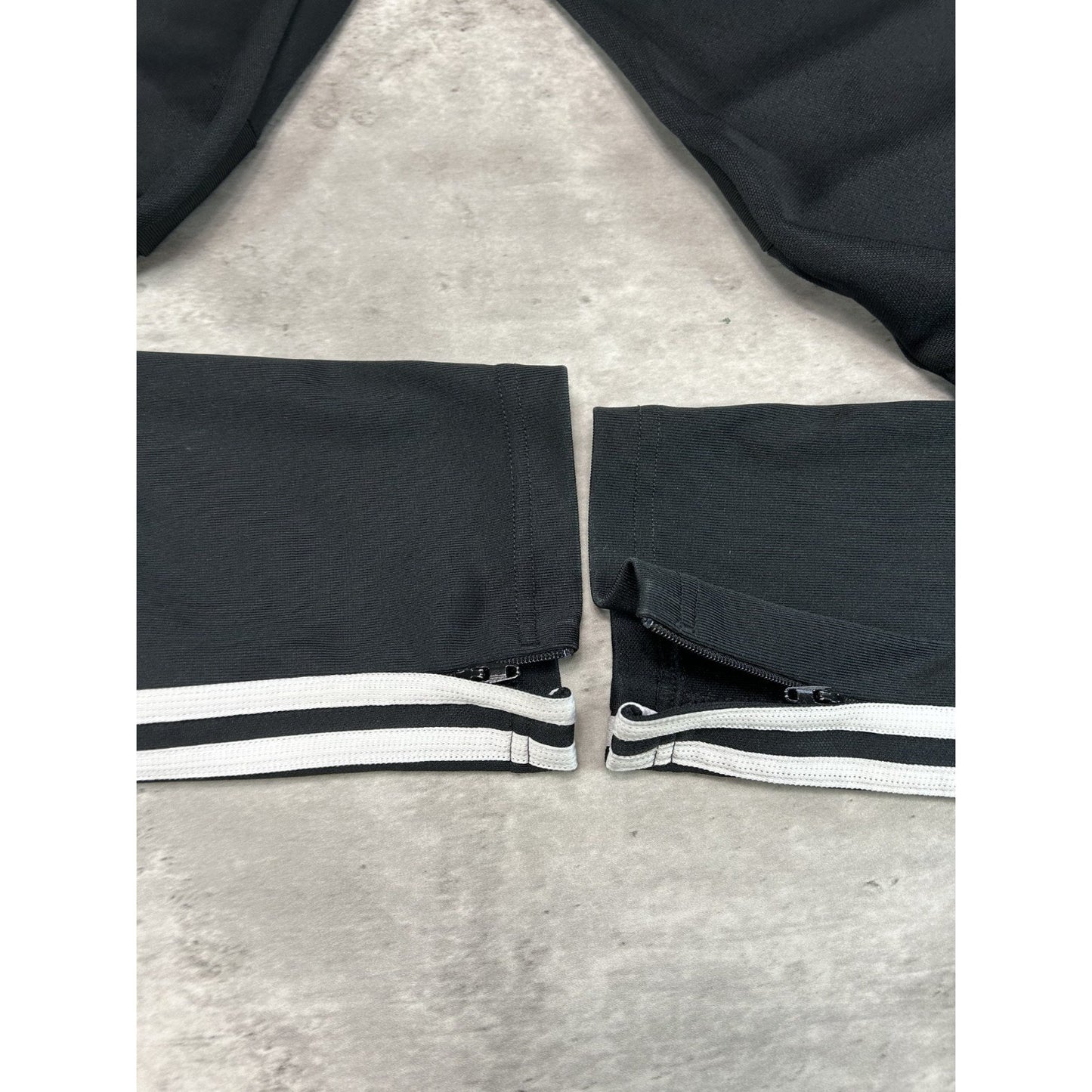 Vintage Adidas Three Stripes Embroidered Nylon Track Pants Size Medium Black