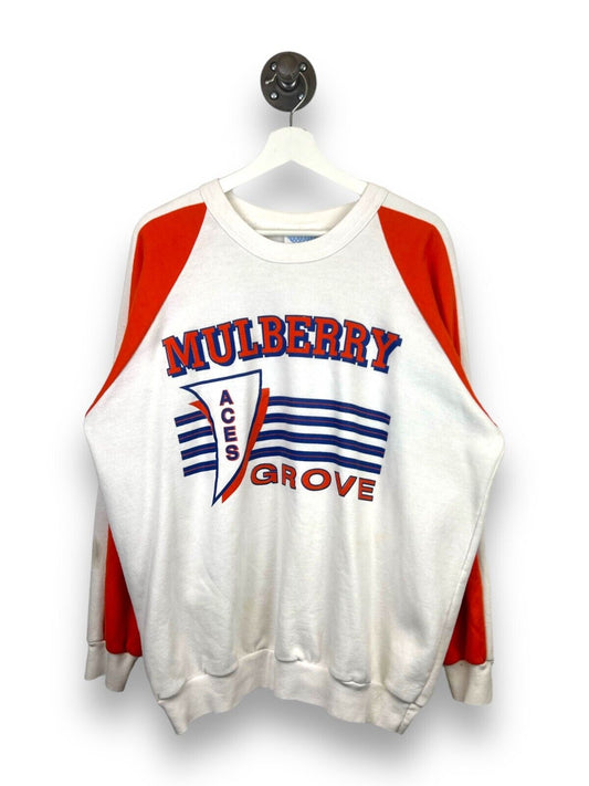 Vintage 80s Mulberry Grove Aves Graphic Spellout Crewneck Sweatshirt Size 2XL