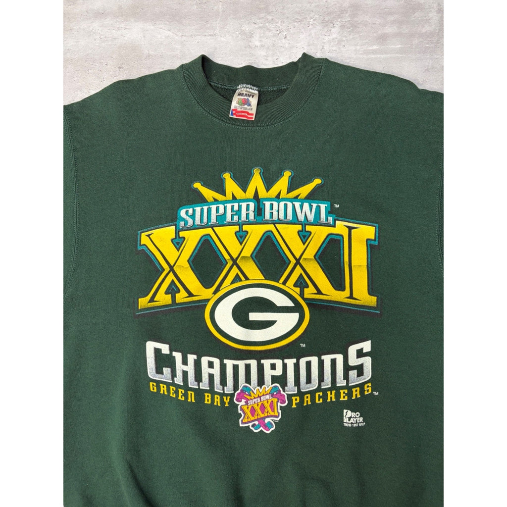 Vintage 1997 Green Bay Packers NFL Super Bowl XXXI Champs Sweatshirt Size Large