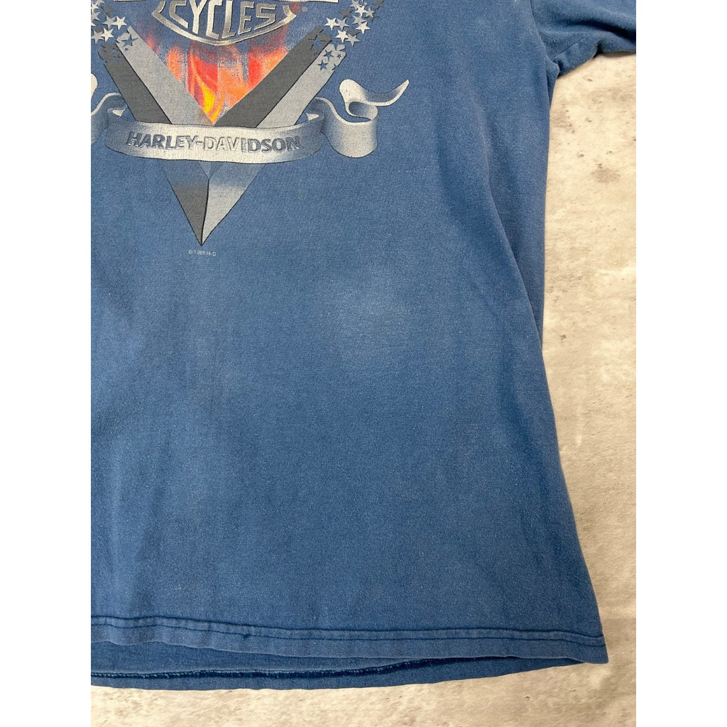 Vintage 1999 Harley Davidson Motorcycles Classic Logo Graphic T-Shirt Sz Medium