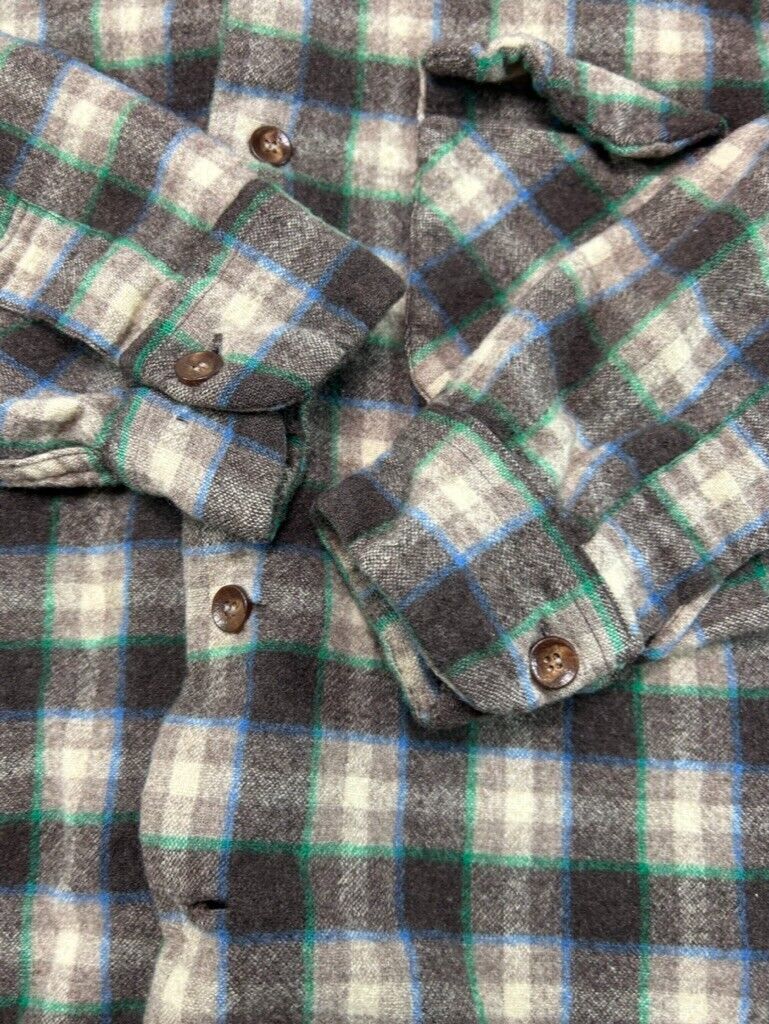 VTG 70s/80s Pendleton Plaid Double Pocket Long Sleeve Button Up Shirt Sz Medium