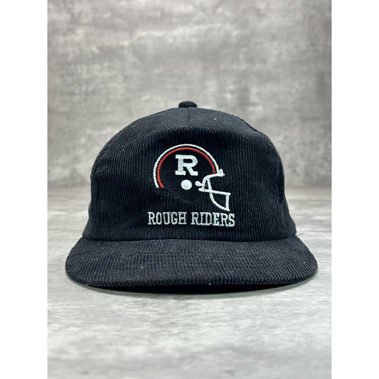 Vintage 80s/90s Ottawa Roughriders CFL Embroidered Corduroy Snapback Hat OSFA