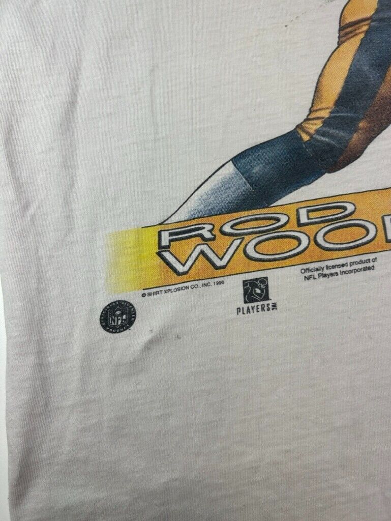 Vintage 1996 Rod Woodson #26 Steelers NFL Player Graphic T-Shirt Size Large 90s