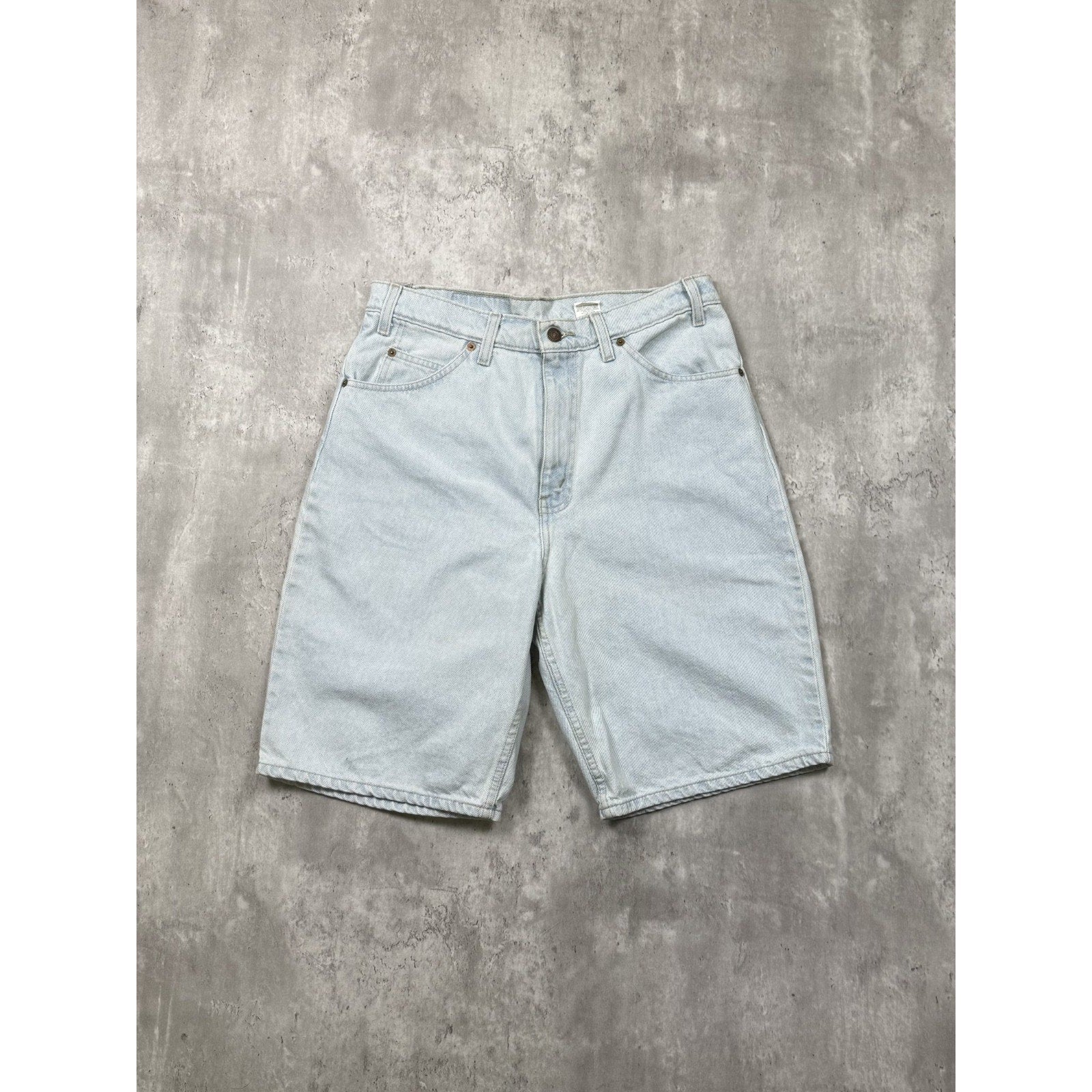 Vintage Levis 550 Orange Tab Relaxed Fit Light Wash Denim Shorts Size 32
